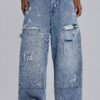 Blue Vintage Distressed Carpenter Jeans