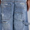 Blue Vintage Distressed Carpenter Jeans