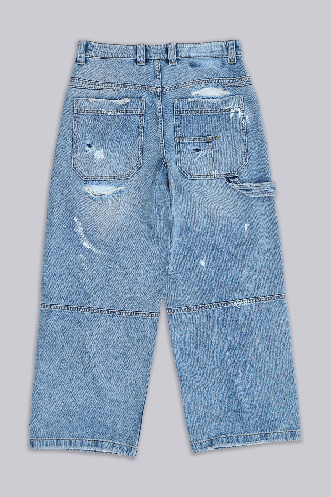 Blue Vintage Distressed Carpenter Jeans
