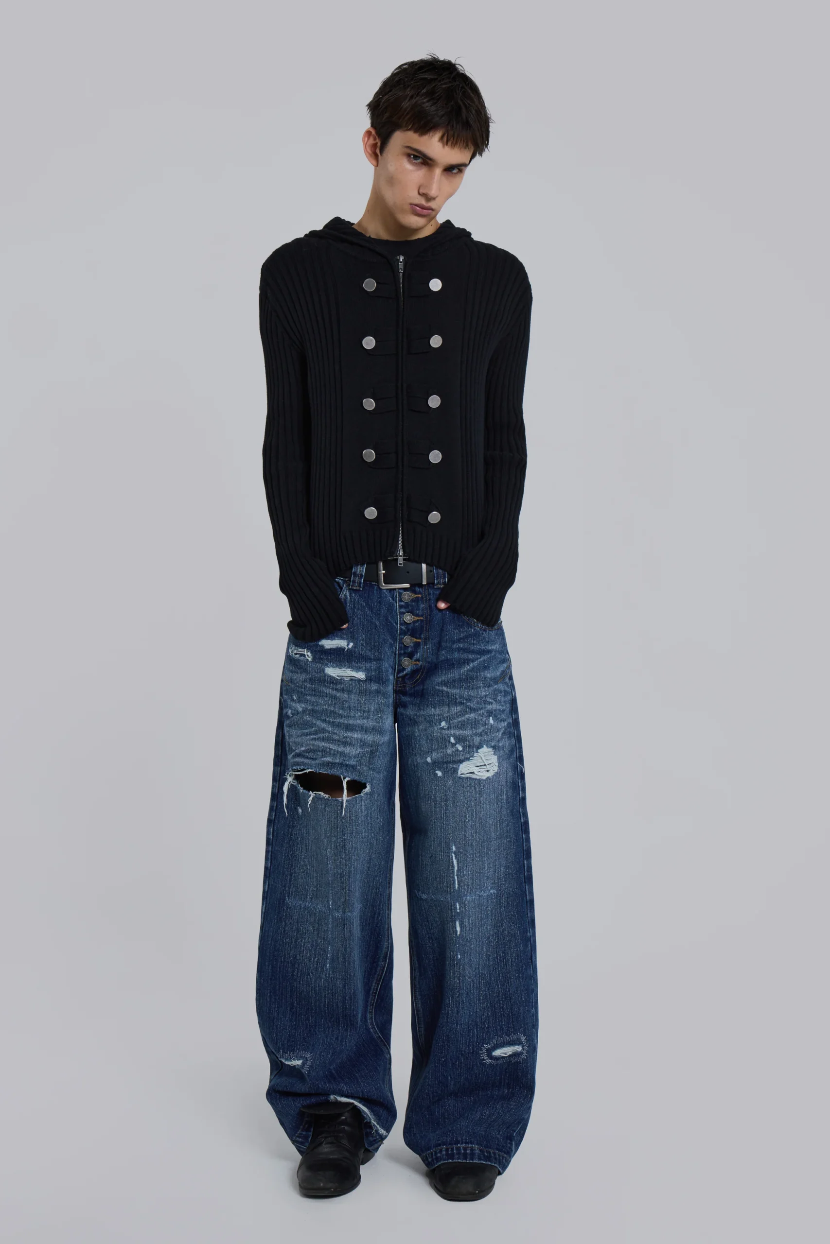 Hooded Military Knit Jumper