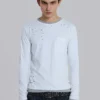 Distressed Double-Layered Waffle Top