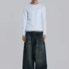 Distressed Double-Layered Waffle Top