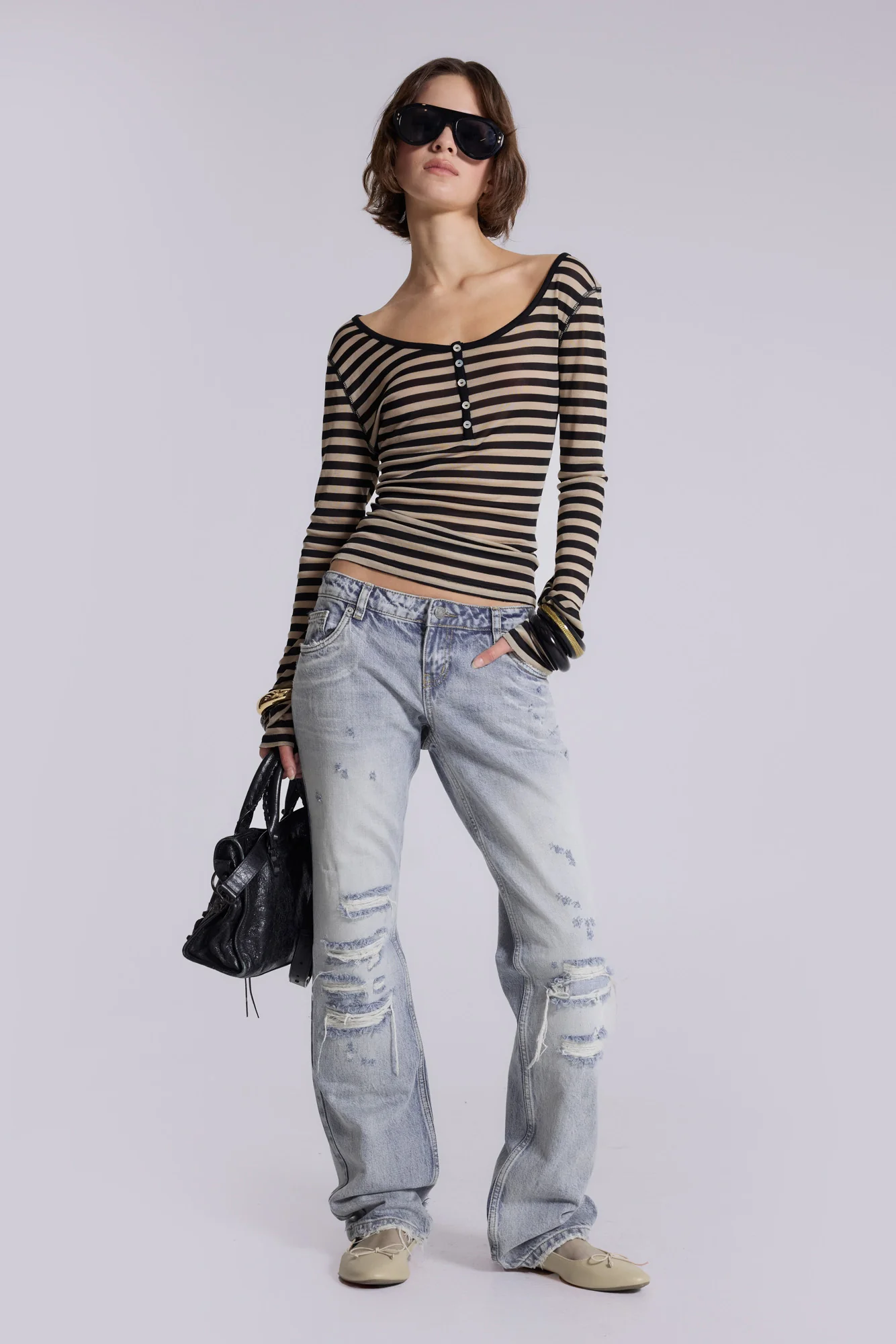 Rider Low Rise Straight Leg Jeans in Light Wash