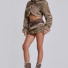 Raven Faux Fur & Leather Skirt