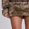 Raven Faux Fur & Leather Skirt