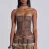 Raven Faux Fur & Leather Skirt
