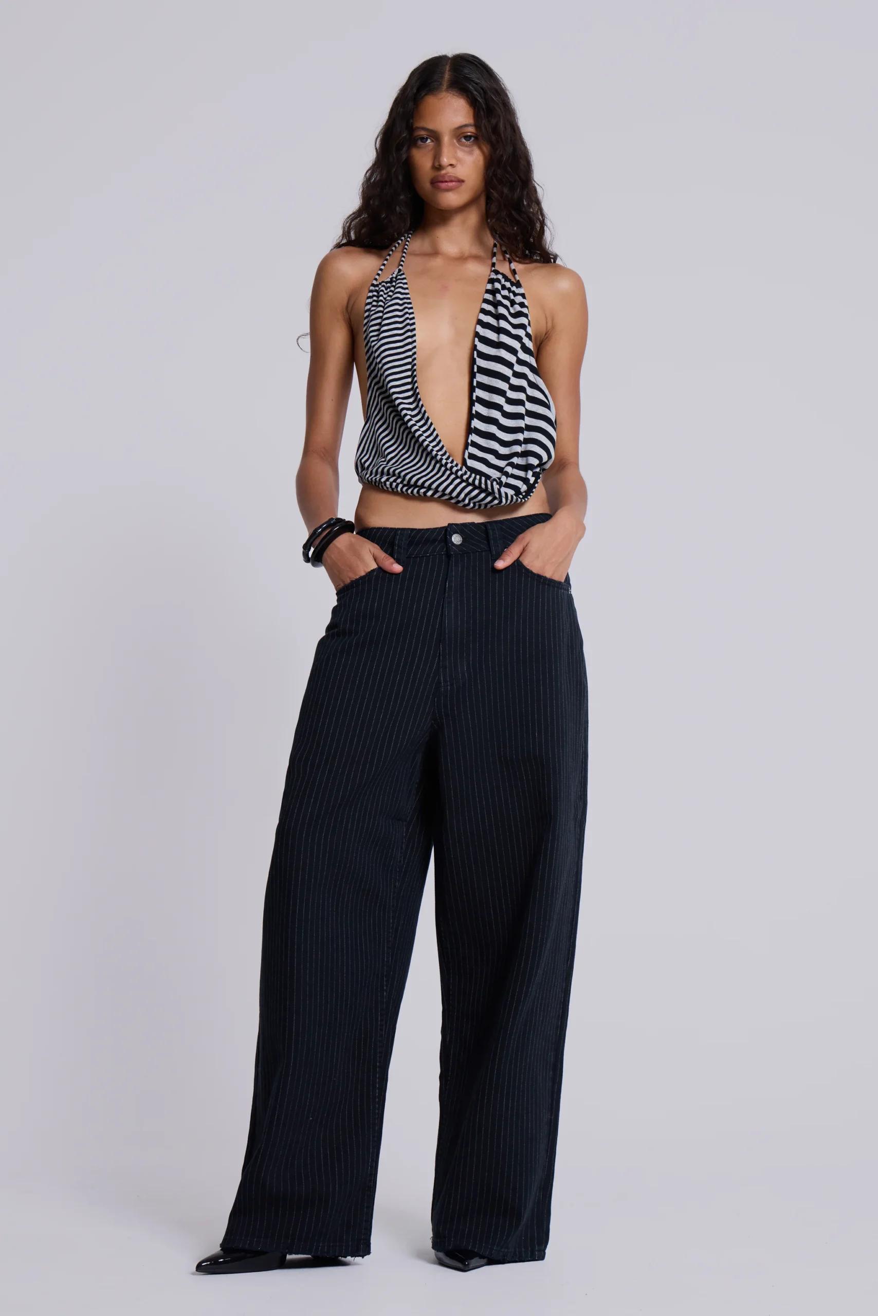 Black Pinstripe XL Colossus Jeans