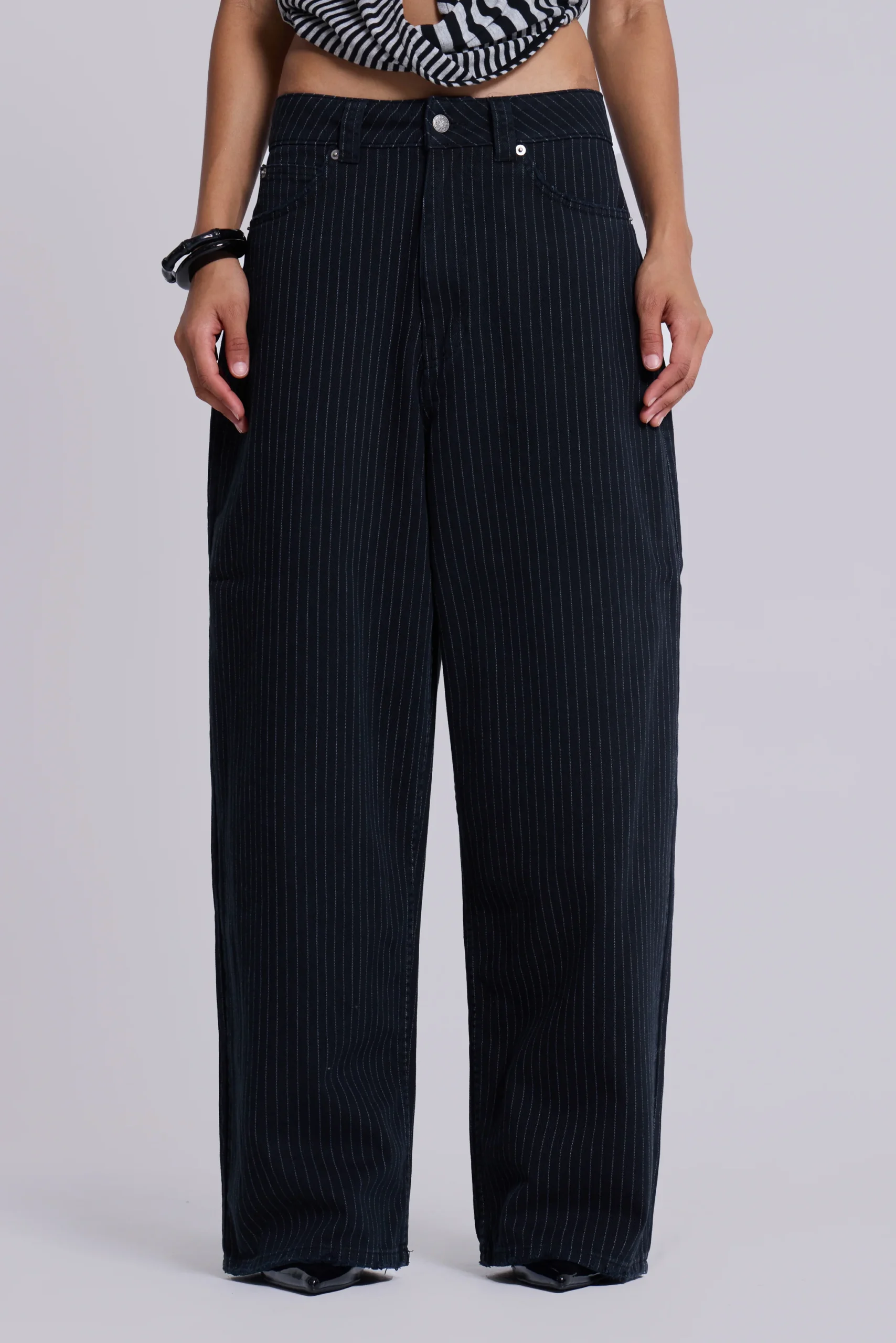 Black Pinstripe XL Colossus Jeans