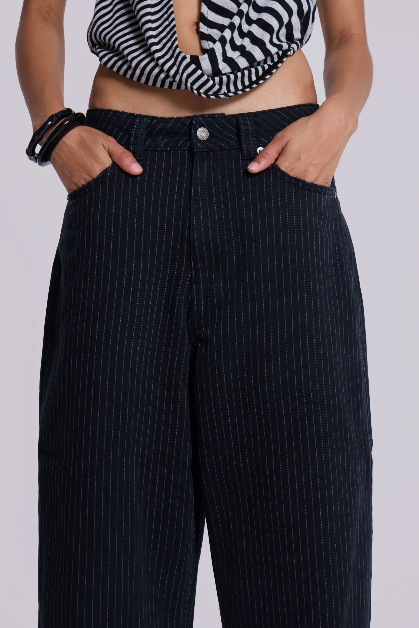 Black Pinstripe XL Colossus Jeans