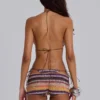 Cata Multi Stripe Knit Bikini Top
