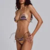 Cata Multi Stripe Knit Bikini Top