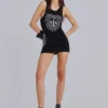 Rock Revival Rhinestone Fleur de Lis Vest Mini Dress