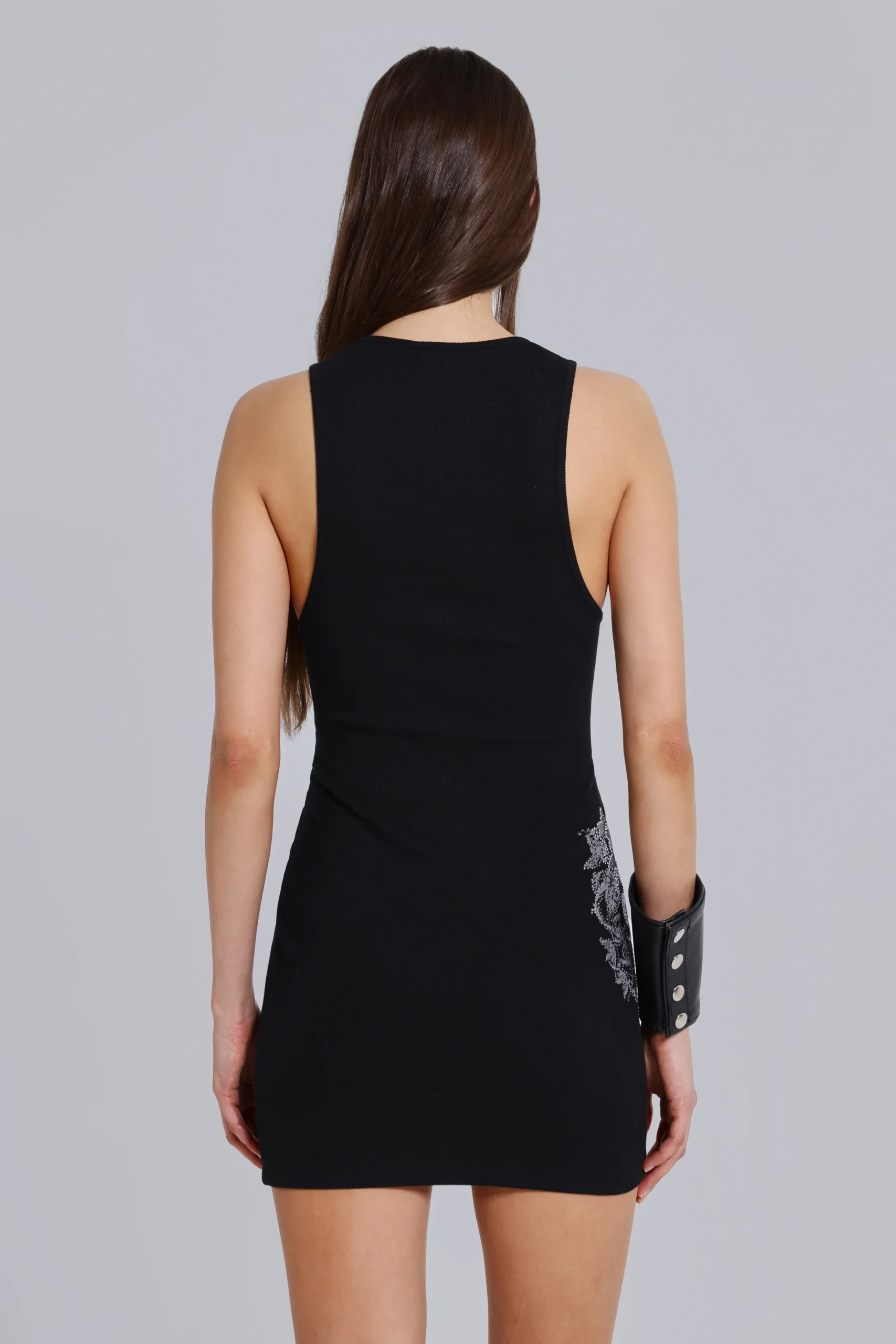 Rock Revival Rhinestone Fleur de Lis Vest Mini Dress