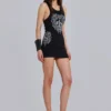 Rock Revival Rhinestone Fleur de Lis Vest Mini Dress