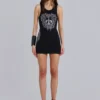 Rock Revival Rhinestone Fleur de Lis Vest Mini Dress