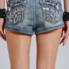 Rock Revival Embellished Denim Mini Shorts