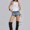Rock Revival Embellished Denim Mini Shorts