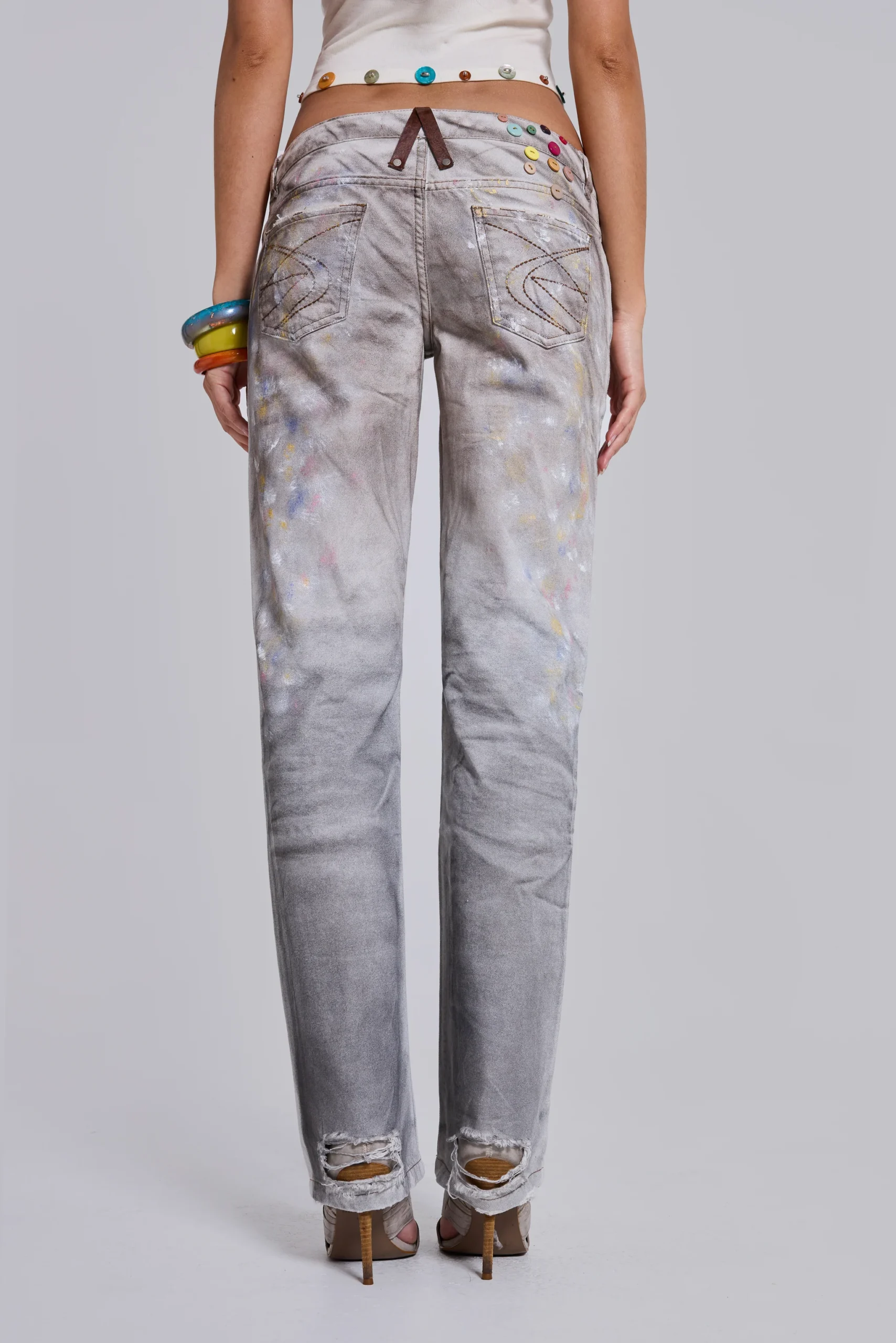 Rider Low Rise Straight Leg Jeans in Painter