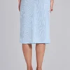 Alysa Airtex Midi Skirt in Turquoise