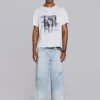 White Etching Cropped T-Shirt