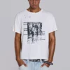 White Etching Cropped T-Shirt