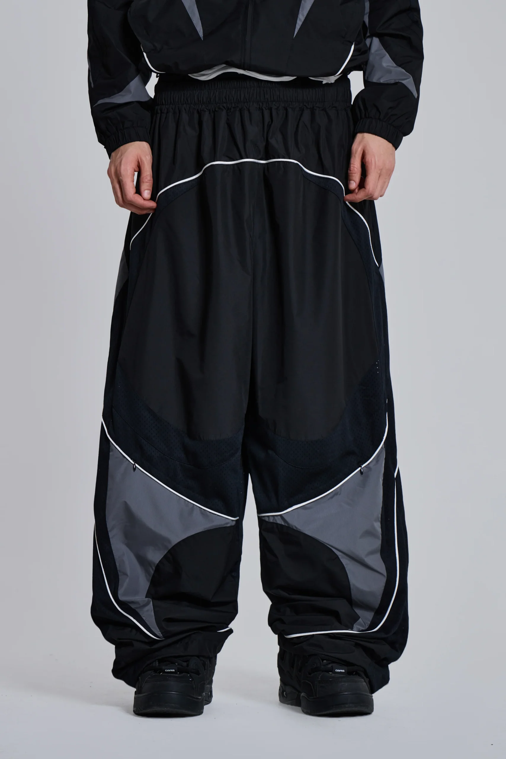 Black Panelled Vapor Joggers
