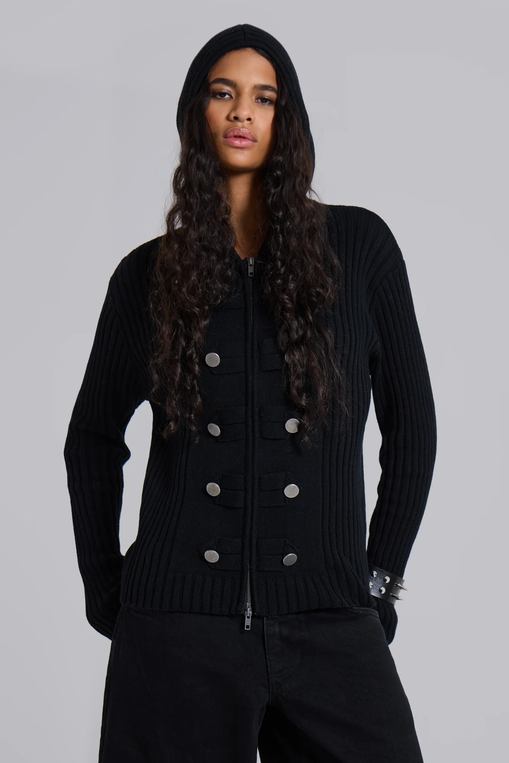 Hooded Military Knit Jumper