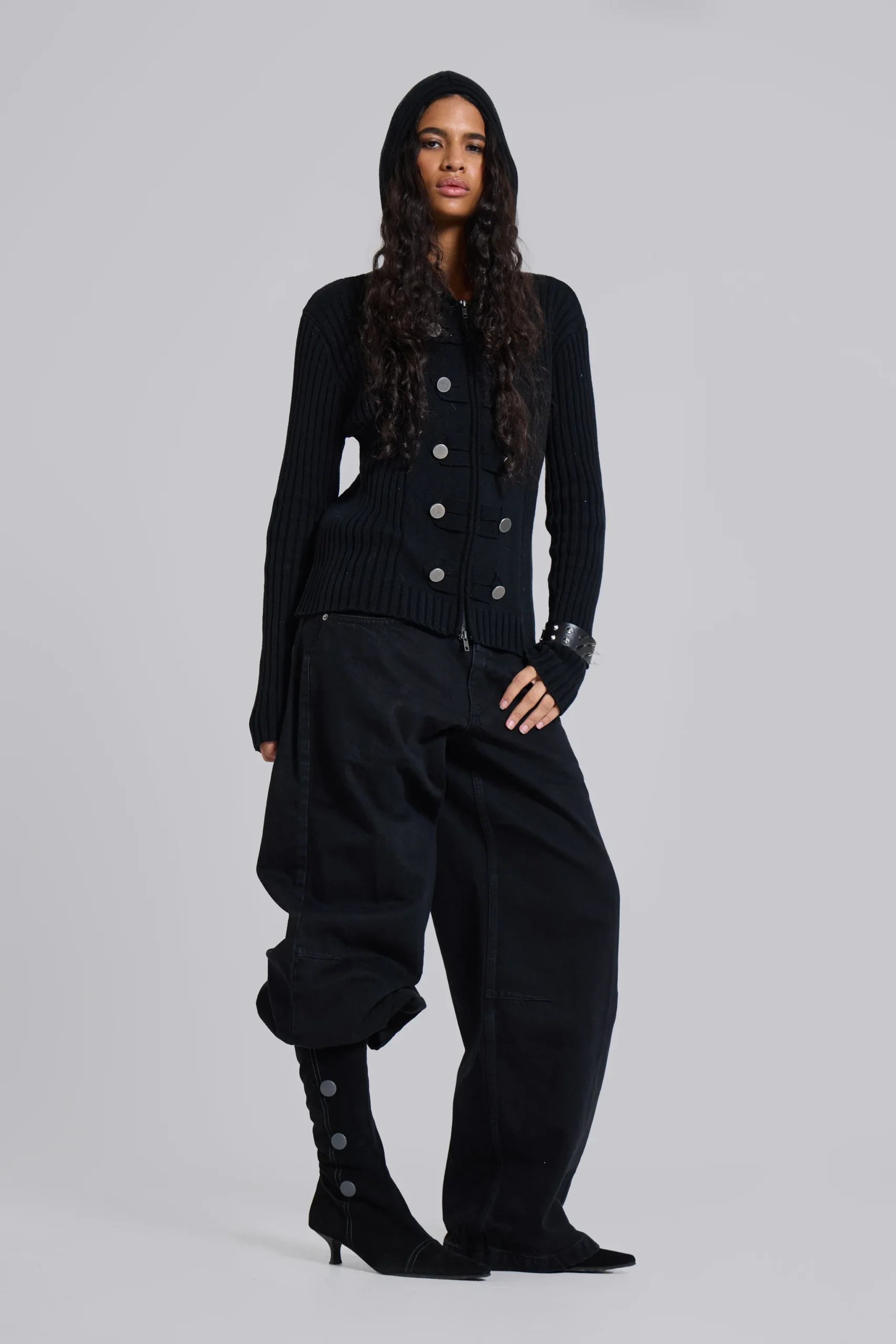 Hooded Military Knit Jumper