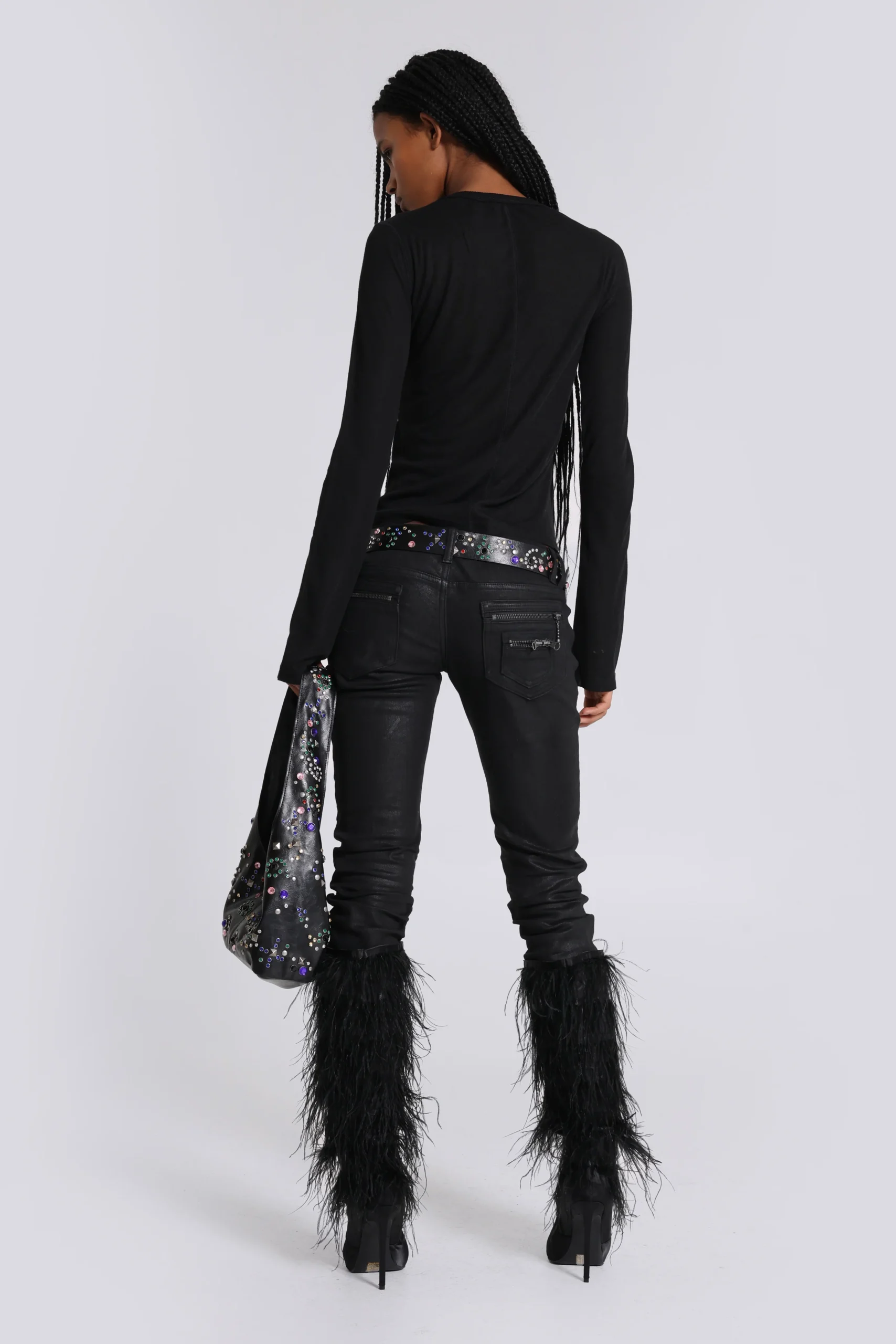 Jexa Jewel Studded Long Sleeve Top