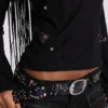 Jexa Jewel Studded Long Sleeve Top