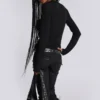 Jexa Jewel Studded Long Sleeve Top