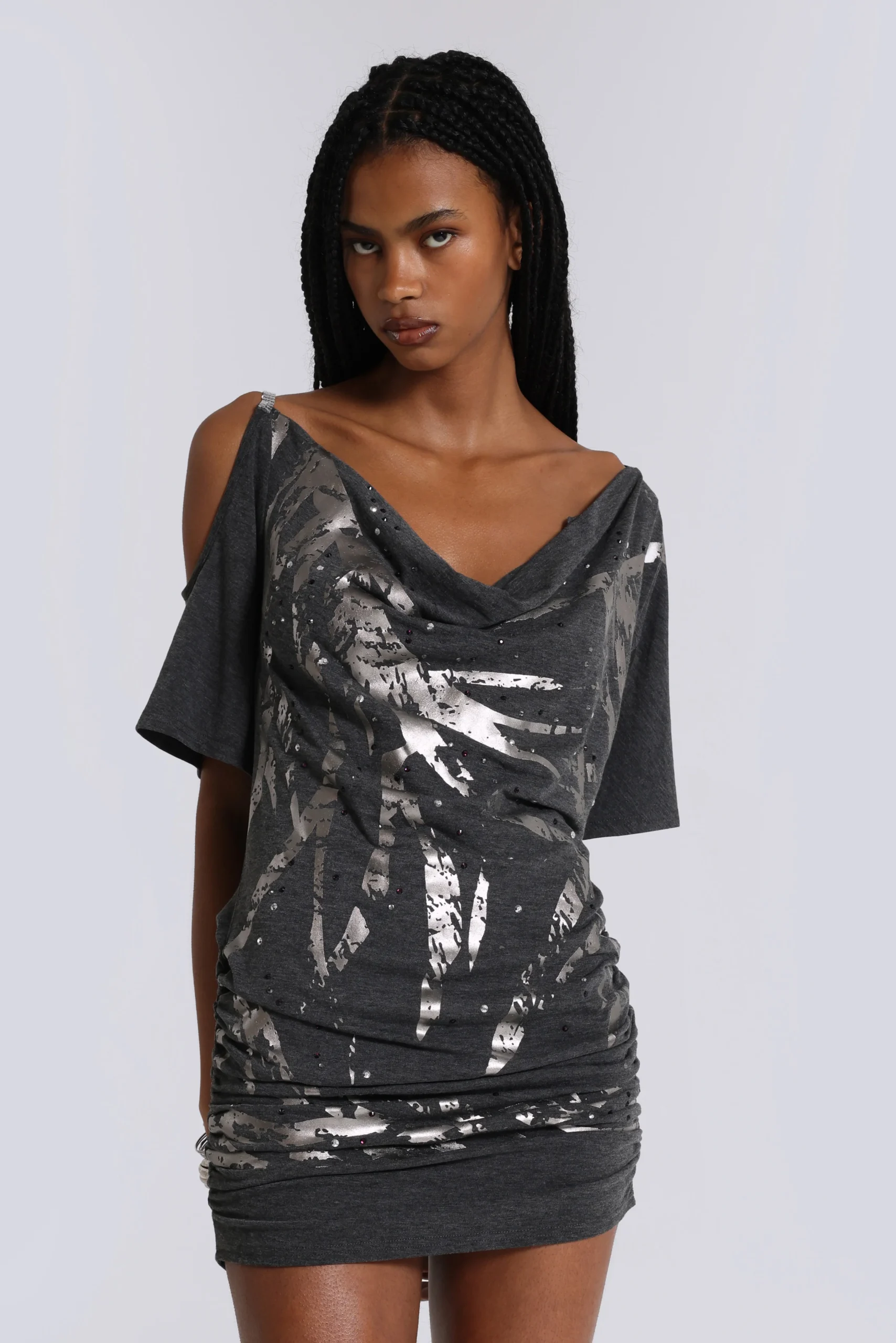 Sky Asymmetric Mini Dress