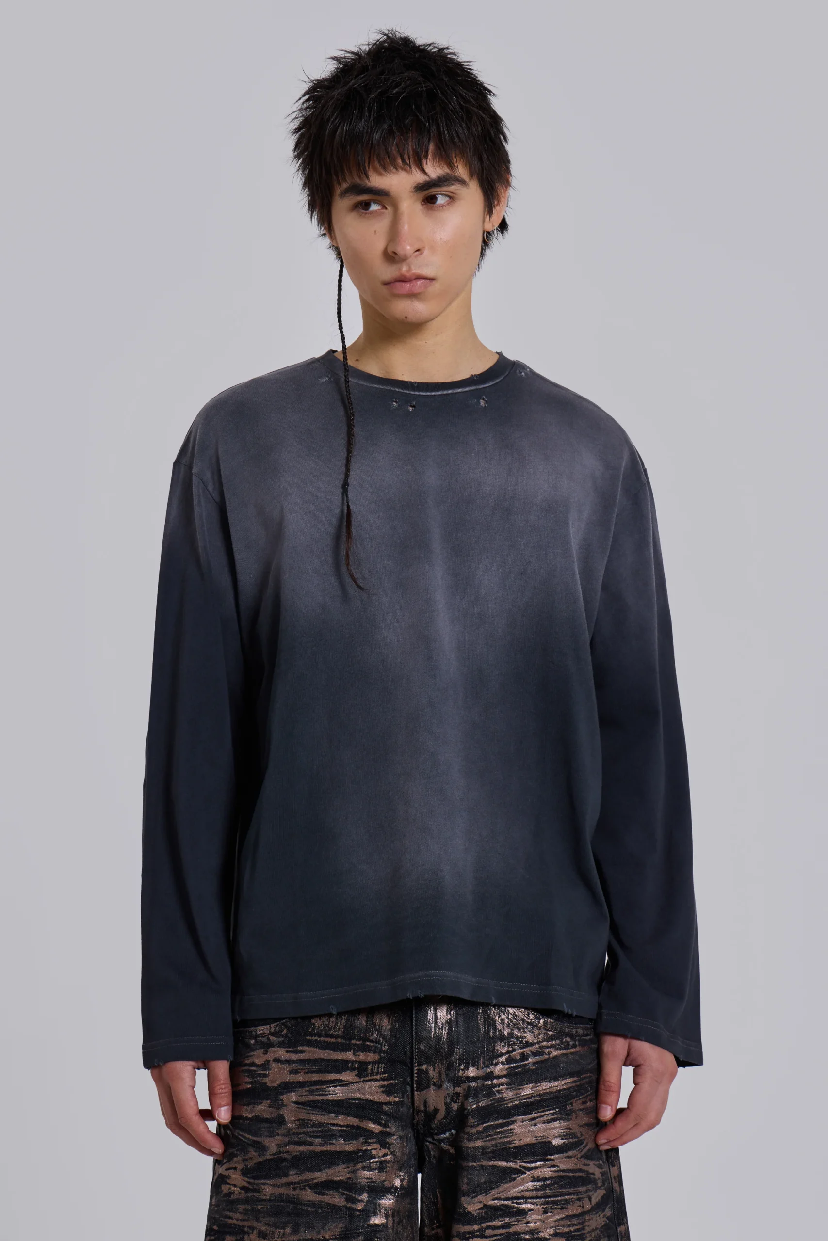 Opaque Navy LS Top