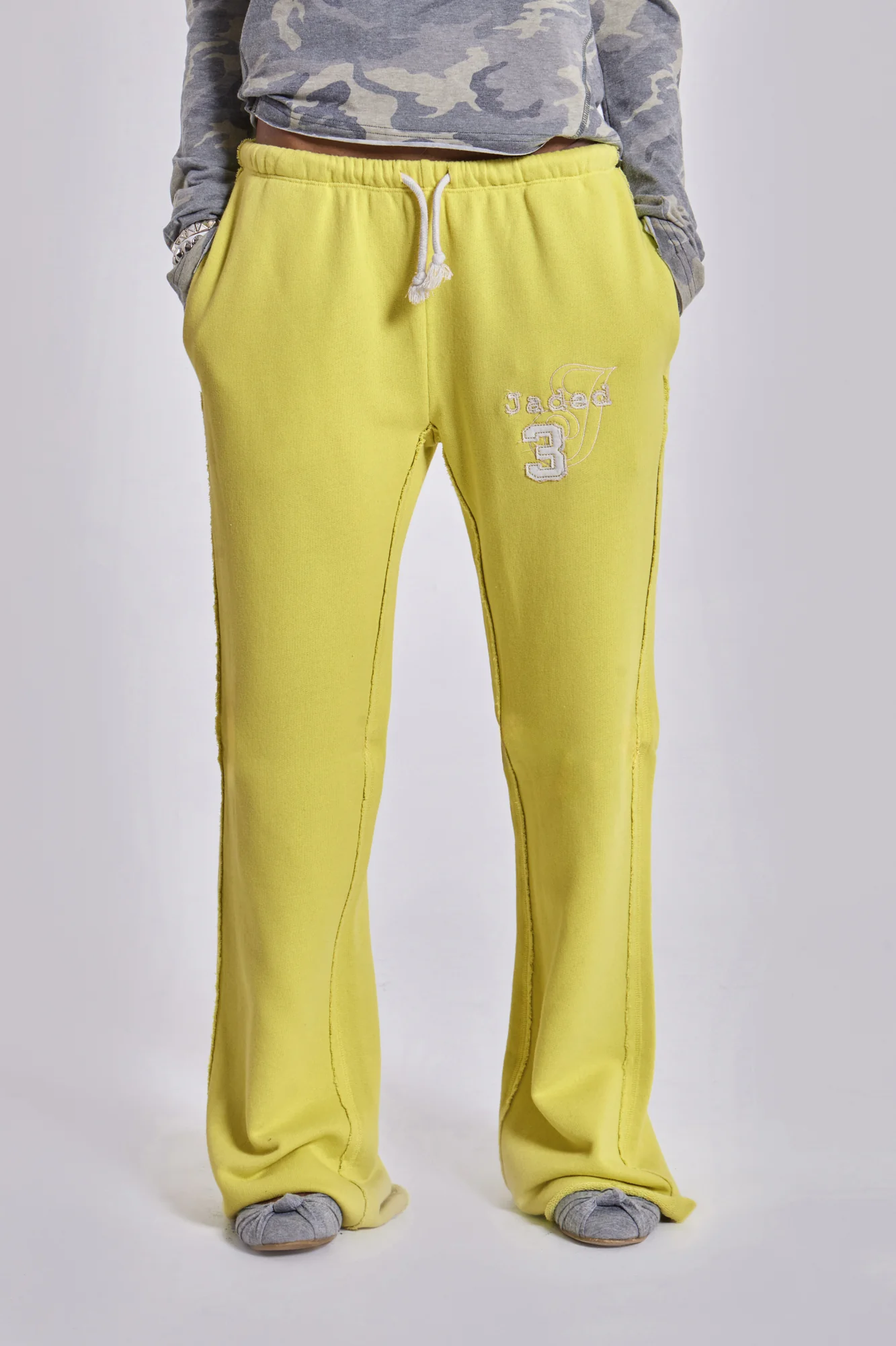 Cleo Slouchy Bootcut Jogger in Neon