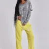 Cleo Slouchy Bootcut Jogger in Neon