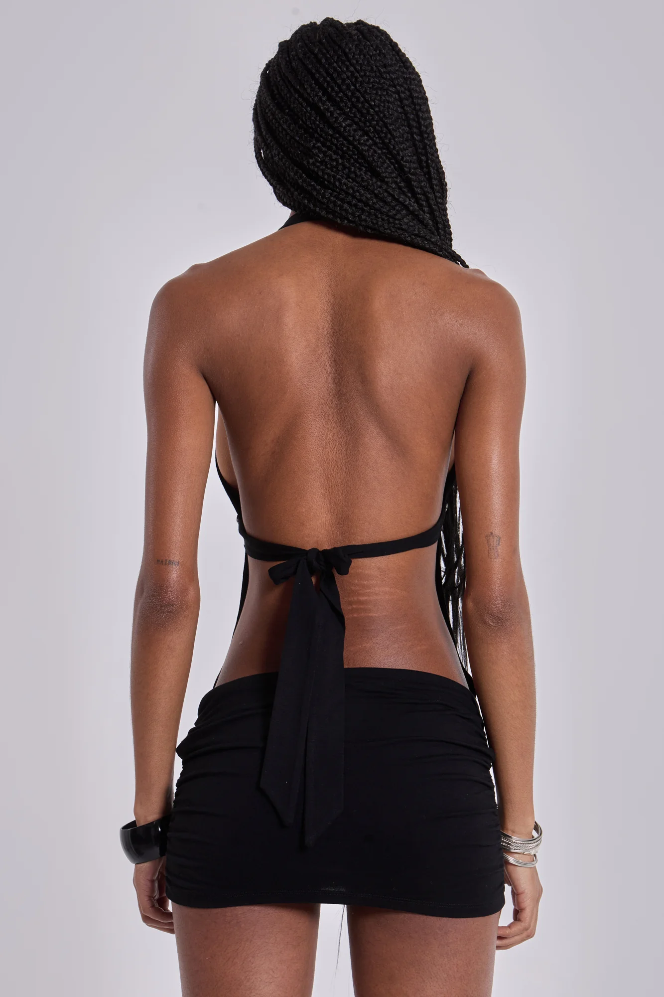 Anora Cut-Out Mini Dress in Black