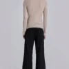 Black Pinstripe Stacked Straight Suit Pants
