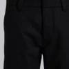 Black Pinstripe Stacked Straight Suit Pants