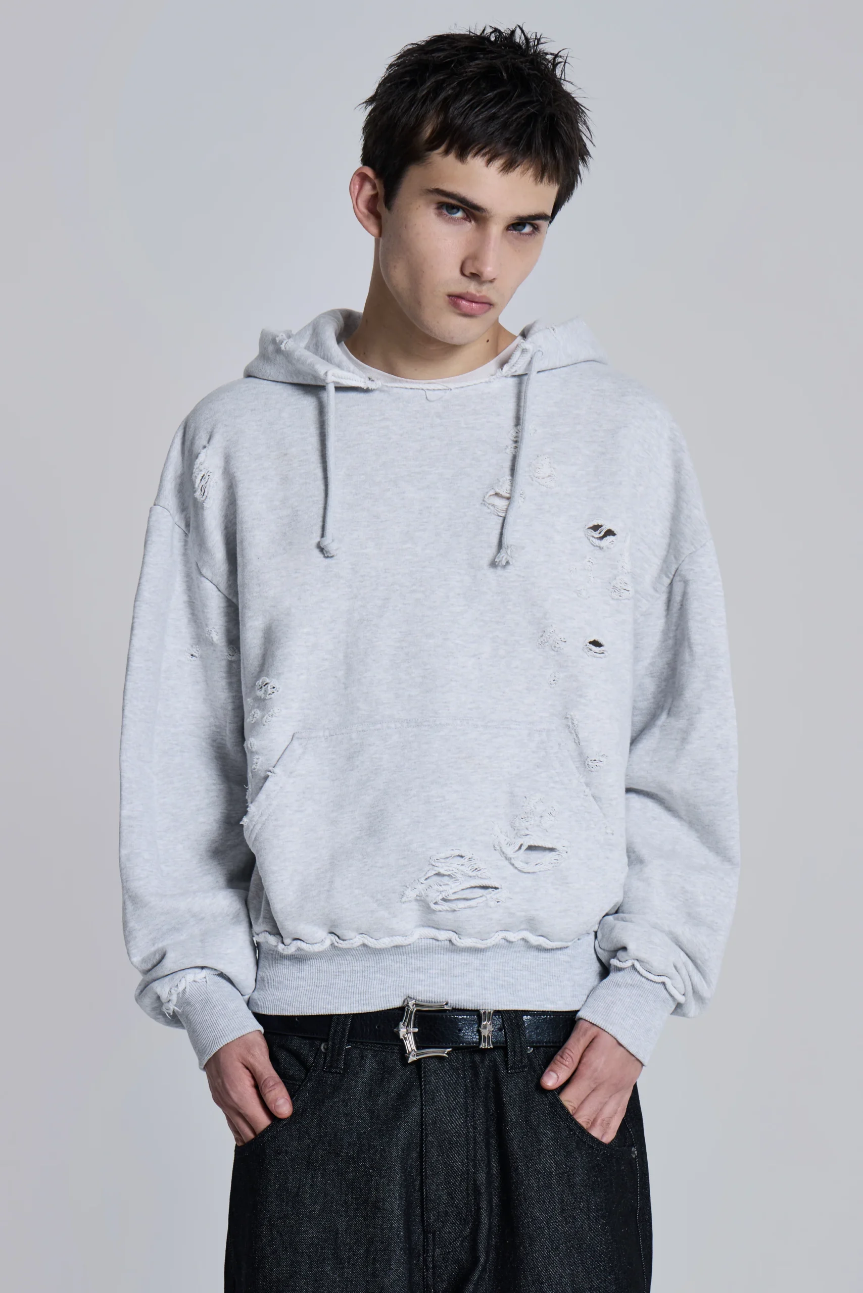 5399-pullover-bitten-hoodie-in-grey-marl-2.webp Pullover Bitten Hoodie in Grey Marl