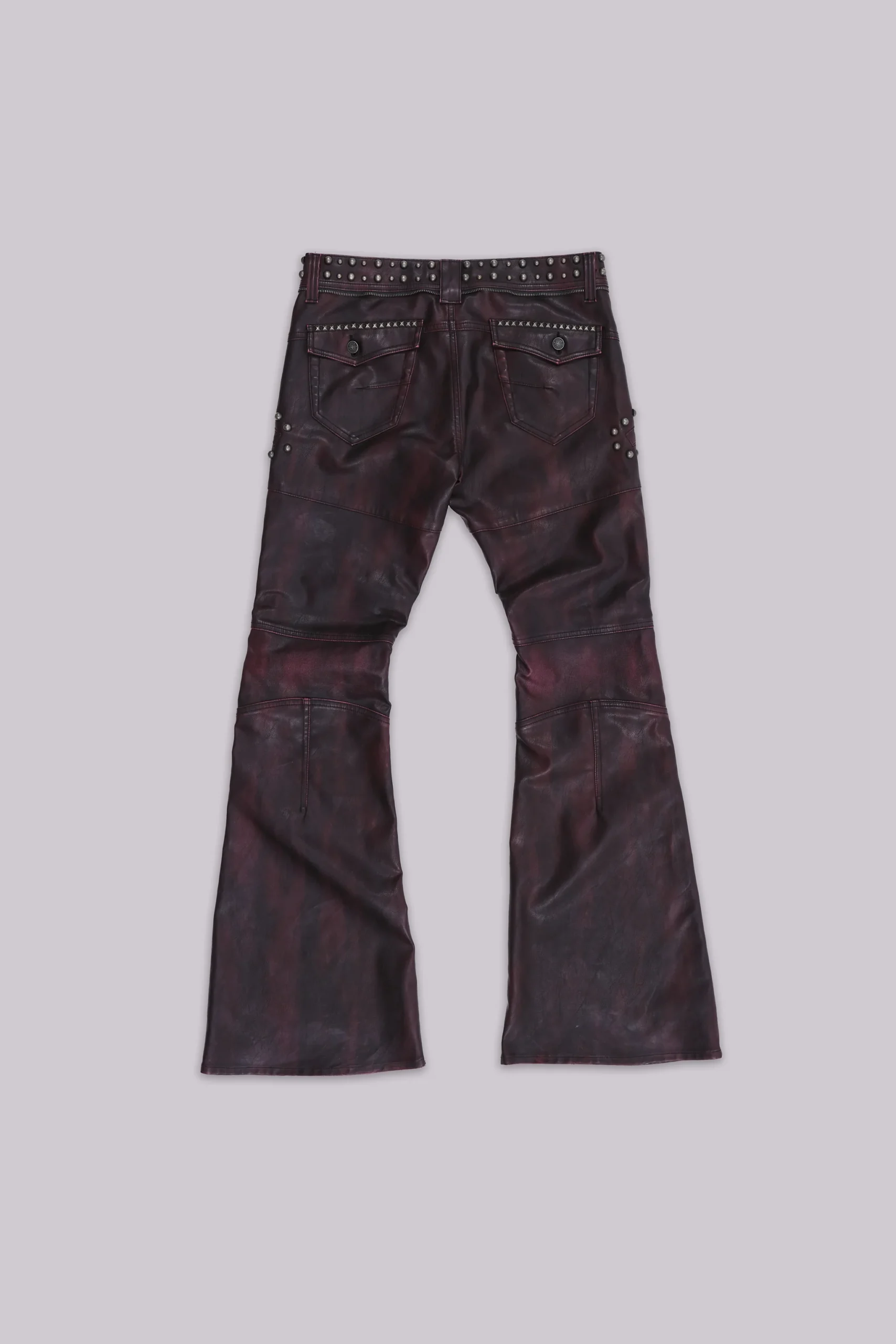5475-burgundy-studded-faux-leather-drift-trousers-11.webp Burgundy Studded Faux Leather Drift Trousers