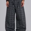 Black Check Goliath Suit Trousers