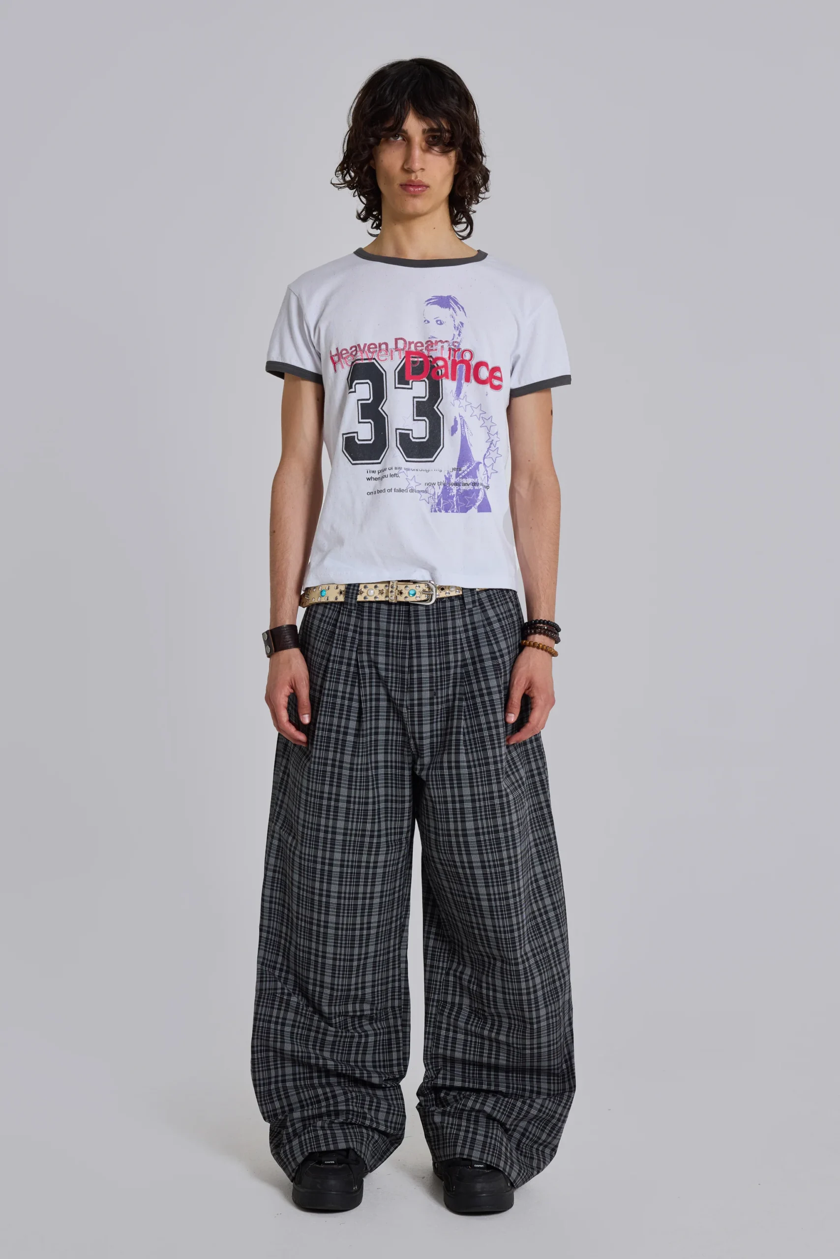 Black Check Goliath Suit Trousers