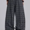 Black Check Goliath Suit Trousers