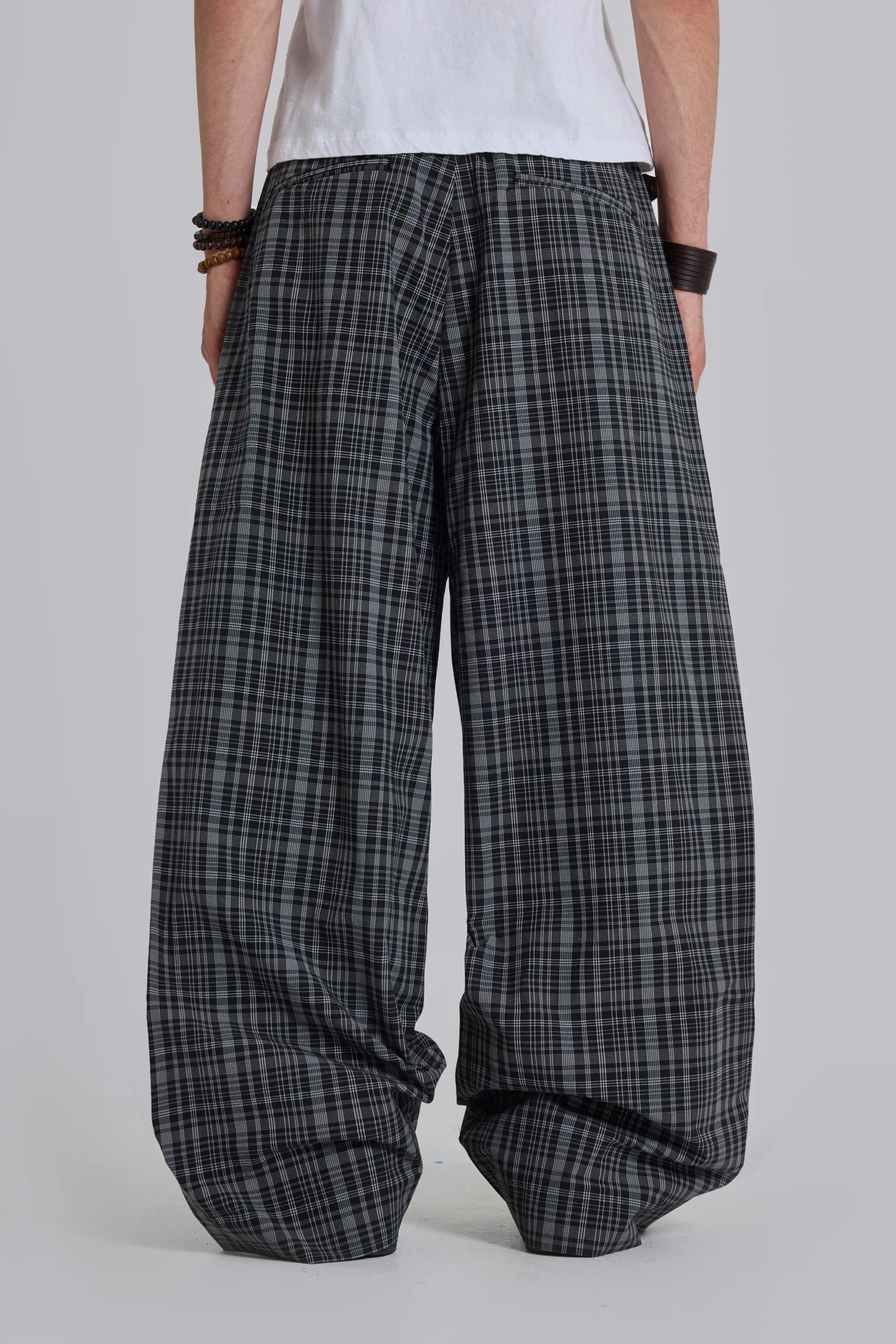 Black Check Goliath Suit Trousers