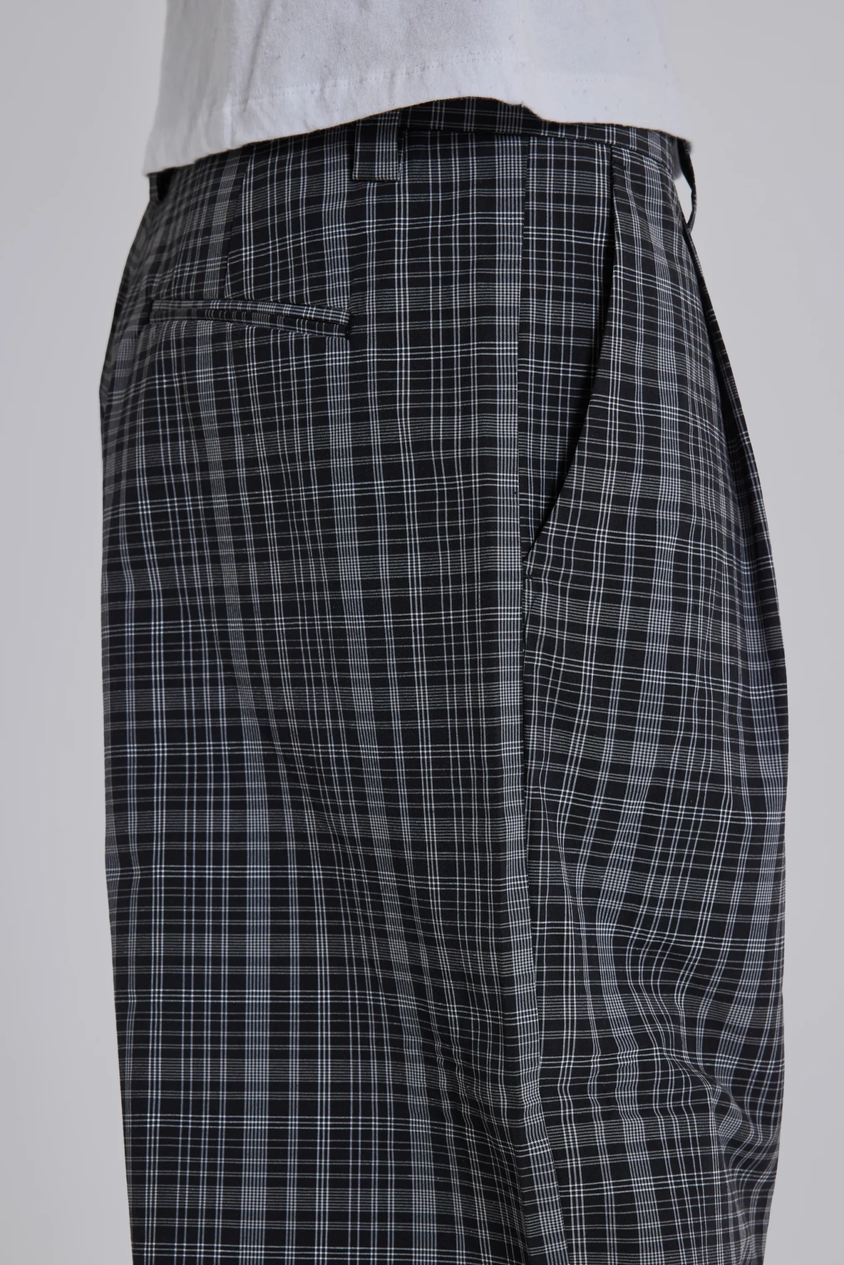 Black Check Goliath Suit Trousers