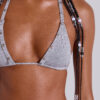 Zyra Grey Marl Popper Halter Bikini Top