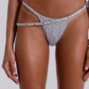 Zyra Grey Marl Popper Low Rise Bikini Bottoms