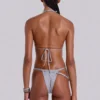 Zyra Grey Marl Popper Low Rise Bikini Bottoms