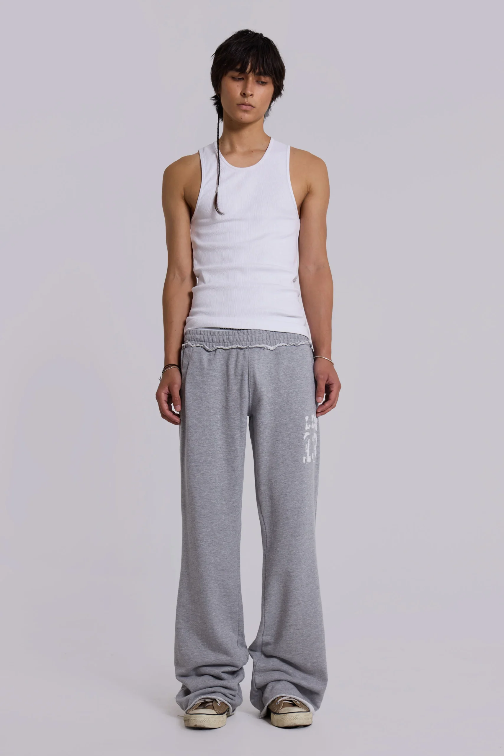 13 Grey Marl Bootcut Monster Joggers