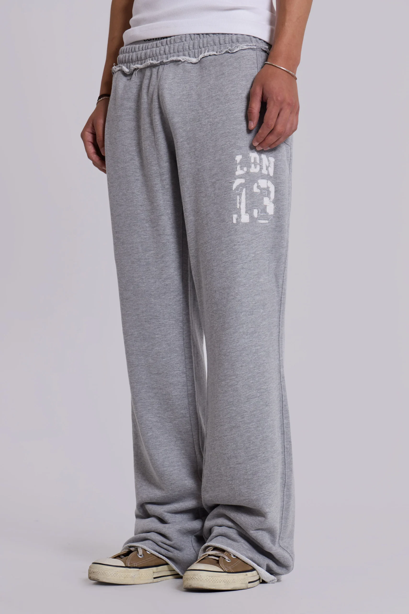 13 Grey Marl Bootcut Monster Joggers